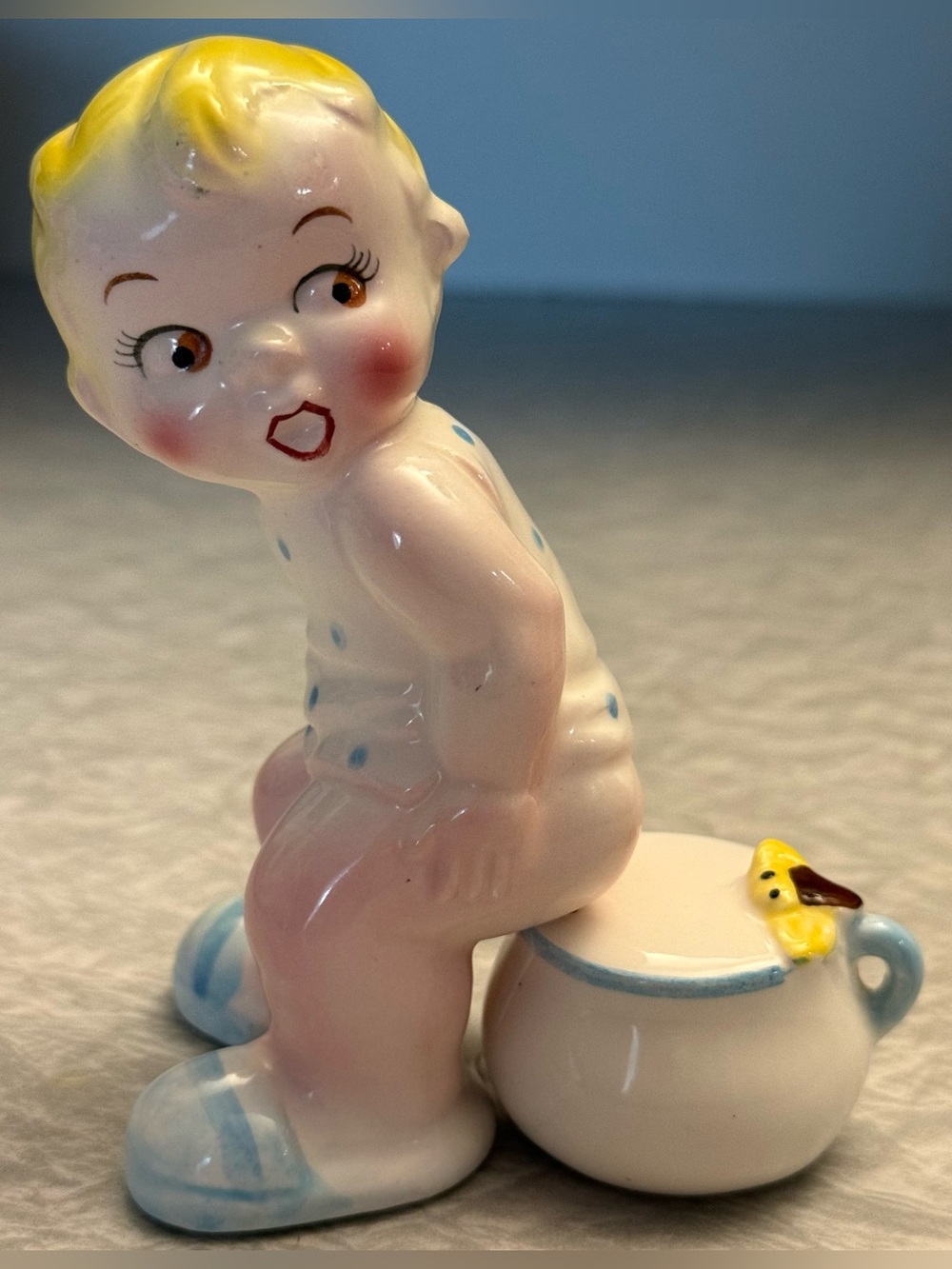 Vintage Baby on a potty Salt and Pepper Set